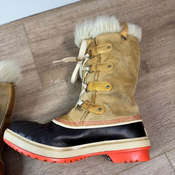 Sorel Tofino Women's Faux Fur Tall Waterproof Lace Up Snow Boots Gold Tan US Siz - Picture 8 of 15